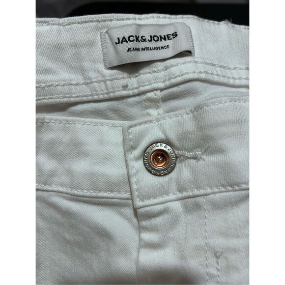 Jack & Jones Women’s Size XXL White Denim Jean Shorts Distressed Cuffed Bottom N - Picture 3 of 14